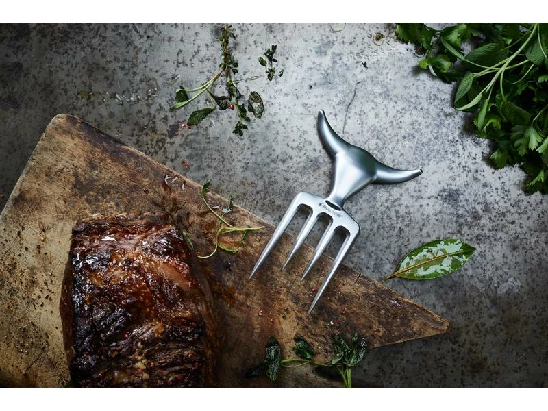 Steak Champ Fleischgabel Bull Fork Silber 2 Steak Champ Fleischgabel Bull Fork Silber – Bild 2