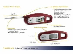 TFA Dostmann Einstichthermometer THERMO JACK, Bordeaux -Grill Verkaufsgeschäft 203719066 xxl