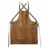 Dutchdeluxes Grillschürze mit Hosenträger, Leder, Cognac