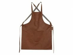 Dutchdeluxes Grillschürze mit Hosenträger, Leder, Braun