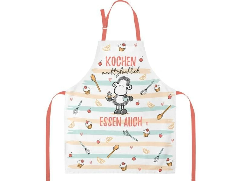 Sheepworld Kochschürze Kochen macht glücklich – essen auch! Mehrfarbig 1 Sheepworld Kochschürze Kochen macht glücklich – essen auch! Mehrfarbig