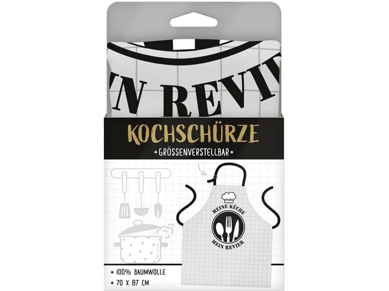 Sheepworld Kochschürze Meine Küche – mein Revier Hellgrau 2 Sheepworld Kochschürze Meine Küche – mein Revier Hellgrau – Bild 2