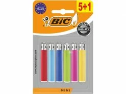 BIC Reibradfeuerzeug J25 Mini, Mehrfarbig, 5+1er-Pack