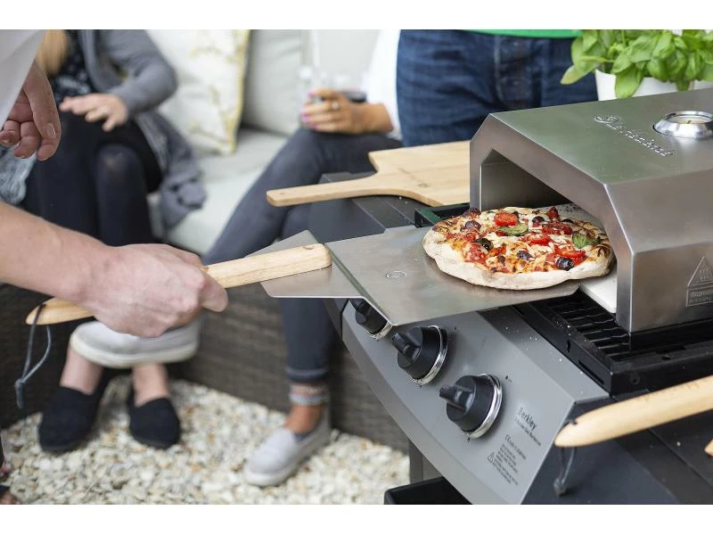 La Hacienda Pizzaschaufel Edelstahl mit Holzgriff Silber 2 La Hacienda Pizzaschaufel Edelstahl mit Holzgriff Silber – Bild 2