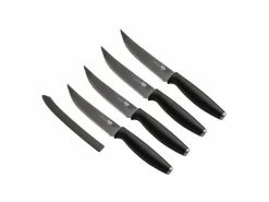 Kuhn Rikon Steakmesser Colori Titanium 4 Stück, Schwarz